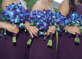 Pin By Tania Pucciarelli On My Wedding Blue Orchid Wedding Bridal Party Bouquets Blue Orchid Wedding Bouquet