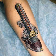 40 Katana Tattoo Designs For Men Japanese Sword Ink Ideas Samurai Tattoo Design Sleeve Tattoos Tattoos