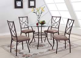 Merge formal and contemporary elements with a table featuring rich walnut and cherry surrounding framing and chocolate leather seats. Round Glass Dining Table Decor Ideas