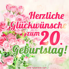 Für dieses fest sind torte mit kerzen drauf, blumen, luftballons und geschenke typisch. Herzlichen Gluckwunsch Zum 20 Geburtstag Herunterladen Auf Funimada Com