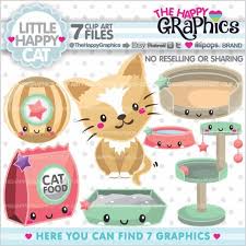Cat Clipart Cat Graphic Commercial Use Kawaii Clipart Cat Party Planner Accessories Pet Clipart Kitten C Manualidades Tarjetas De Felicitacion Papeleria
