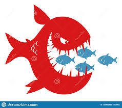 Small Fishes In The Mouth Of Big Fish Stock Vector - Illustration of  hungry, scary: 133992462