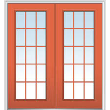 Mmi Door 72 In X 80 In Clear Full 15 Lite Left Hand Classic Painted Fiberglass Smooth Prehung Front Door French Doors Patio Patio Doors Jeld Wen