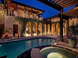 Spanish house with courtyard in middle. So Beautiful Hacienda Style Homes Spanish Style Homes Courtyard House Plans