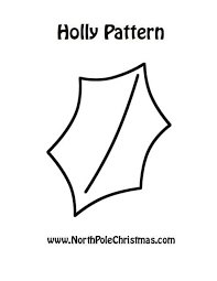 Christmas Holly Leaf Pattern Northpolechristmas Com Christmas Ornament Template Christmas Leaves Christmas Ornament Pattern