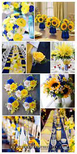 And just in case you're wondering, sunflowers are at their peak in july through september, so keep it in mind if using these bright and sunny blooms throughout your wedding space. Elegant Navy And Yellow Wedding Ideas To Have Idei Podarkov Svadba Servirovka Stola