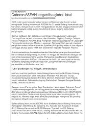 V malaysia menjadi tuan rumah kepada persidangan keserantauan asia mengenai persoalan palestin di kuala lumpur mei 1983. Isu Asia Tenggara