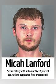 A former private school teacher has been arrested after reportedly making  sexually-related comments about two students. Michael Battie, 44, of Powder  Springs was arrested March 12 and charged with two counts of