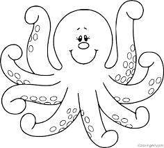 Cute cupcake liner octopus ocean craft for preschoolers. Cute Smiling Octopus Coloring Page Coloringall