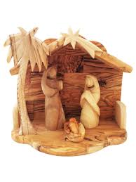 Bethlehem Olive Wood Nativity Set With Palm Tree Kurt adler nativity set with wooden stable. modern olive wood nativity set with stable