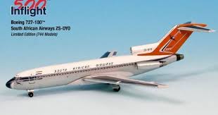 South African Airways 727 100f Zs Dyo Airplane Miniature Model Metal Die Cast 1 500 Part A015 If5721001 South African Airways Boeing 727 Boeing