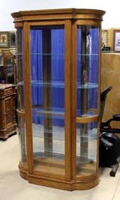 Faxed a pattern for a piece of curved glass for a cabinet for a customer. Lot 55pulaski Furniture Sliding Door Curved End Lighted Curio Display Cabinet 80 H X 42