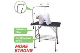 Polar Aurora Pingkay Foldable Heavy Duty Dog Grooming Table With Arm Dog Grooming Grooming Pet Groomers