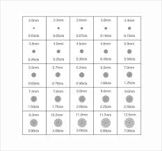 sample diamond size chart 5 documents in pdf