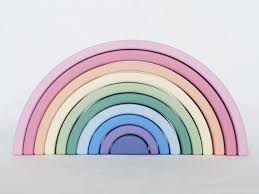 10 Piece Pastel Wooden Toy Rainbow Stacking Toy Waldorf Etsy Rainbow Toy Stacking Toys Wooden Rainbow