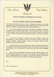 Federal government of malaysia (kerajaan persekutuan malaysia) guide by lawyerment. S Wak Owes Rm2 38 Billion In Federal Loans As At Dec 31 Last Year State Govt