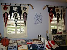 Pennant Curtains Small Kids Room Baseball Themed Bedroom Sport Bedroom