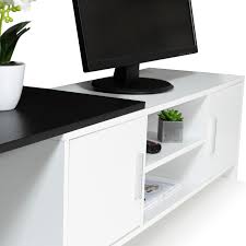Meuble tv industriel, meuble tv vintage ou type scandinave, banc tv, meuble télé bois ou en métal. Lot Table Basse Meuble Tv Gabi Blanc Et Noir