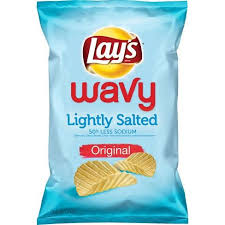 Lay S Lightly Salted Wavy Potato Chips 7 75oz Potato Chips Chips Crunchy Potatoes
