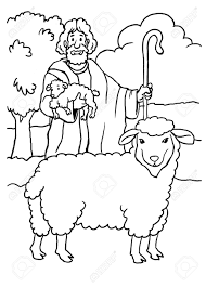 The sheep in latin are called ovis aries. Coloring Page Of Jesus As The Good Shepherd Stock Photo Picture And Royalty Free Image Image 125684797
