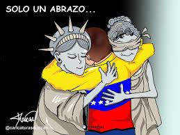 Uno de los momentos más emotivos se vivió cuando la imagen transitó frente a la entrada del poliedro de caracas, instalaciones habilitadas por el gobierno para brindar atención a los pacientes afectados. Solo Un Abrazo Caricatura De Duncan