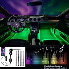 Expertbeam Car Interior Lights Truck Lights Interior Lighting Kits 8 Colors 4 Pcs 48 Led Multi Color Car Led Strip Lights New App Control Under Dash Lighting Kit Dc 12v