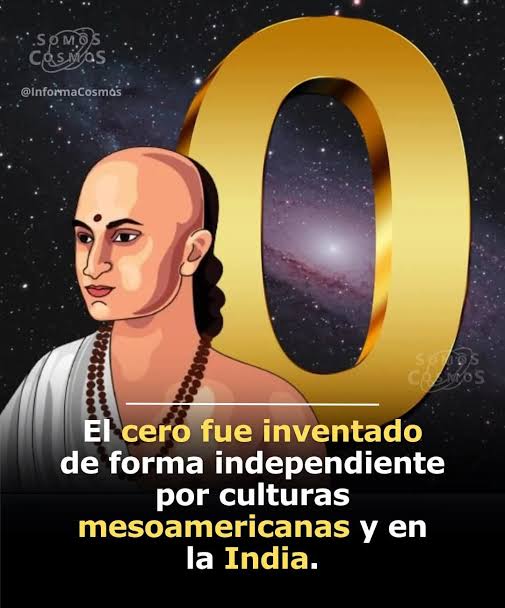 El cero fue inventado de forma independiente por las culturas  mesoamericanas, especialmente los mayas, y en la India, sin evidencia de  conexión entre ambas. En Mesoamérica, los mayas usaron el cero