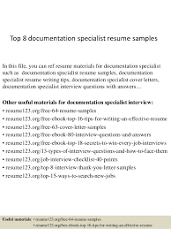 8 documentation specialist resume samples
