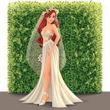 We propose you to see disney wedding dresses which reflect the style and beauty main heroines belle's disney princess wedding gowns. Disney Princesses As Brides Art Popsugar Smart Living