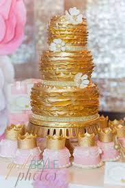 Parisian Baby Shower Gold Cake By Divine Delicacies In Miami Baby Shower Cakes Parisian Baby Showers Baby Shower Princess