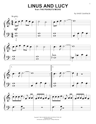 Linus And Lucy Big Note Piano Print Sheet Music Now