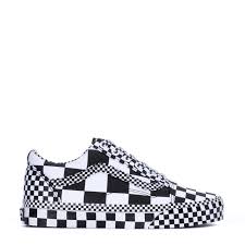 Black And True White Checkered Vans Old Skool Boys Youth In All Over Checkerboard Black True White By Vans Wss Slip On Sneaker Old Skool Vans Original