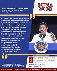 State of the nation address of rodrigo roa duterte president of the two years later, my solid commitment to directly and decisively address our nation's collective we have successfully hosted the 50th asean anniversary and the 31st asean summit last november 2017. Ptv Dutertesona2020 Excerpt From President Rodrigo Roa Facebook