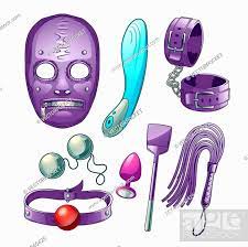 Adults sex toys, accessories for BDSM role play cartoon set with dildo or  vibrator, latex face mask, Stock Photo, Picture And Low Budget Royalty Free  Image. Pic. ESY-056540429 | agefotostock
