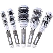 Round Thermal Ceramic Brush Set For Blow Drying Curling Large Heated Nano Ionic Round Barrel Hair Brush 5 Different Si Ceramic Brush Hair Brush Blow Dry Curls