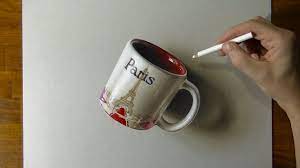 Über 7 millionen englische bücher. Drawing Of A Paris Coffee Mug How To Draw 3d Art Youtube