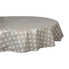 Dii Natural Polka Dot Vinyl Tablecloth 70 Round Lowes Com In 2020 Vinyl Tablecloth Vinyl Table Covers Table Cloth