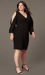 Plus Size Short Black Formal Dress With Sleeves In 2020 Party Dresses With Sleeves Dresses With Sleeves Black Formal Dress Short