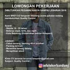 Terminal antapani ↔ terminal ciroyom. Lowongan Kerja Quality Control Brey Company Bandung April 2019 Infolokerbandung Com Kerja Kota Bandung Gerak