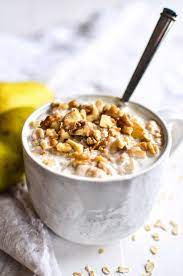 Spiced Vanilla Pear Oatmeal Floral Fruity Pear Fragrant Vanilla Warm Spices Cereal Recipes Oatmeal Recipes Healthy Breakfast Overnight Oats Recipe Healthy