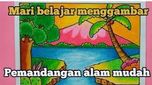 Gambar untuk mewarnai sketsa pemandangan pantai. Cara Menggambar Dan Mewarnai Pemandangan Gunung Pantai Youtube
