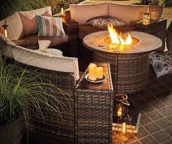 If you do lots of outdoor entertaining, this large gas fire pit is ideal for you. Wilson Fisher Manhattan 8 Piece Cushioned Patio Furniture Set Big Lots In 2021 Round Fire Pit Table Fire Pit Table Patio Furniture Sets