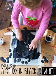 Process Art For Toddlers Experimenting With Black And White Process Art Toddler Art Art Activities For Toddlers