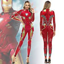 Iron Man Women Bodysuit Superhero Jumpsuit Captain America Catsuit Sexy  Black Widow Cosplay Costumes Halloween Gift