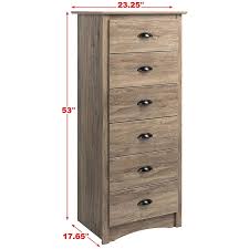 Hodedah 7 drawer jumbo chest, five large drawers, two smaller drawers with two lock, hanging rod, and three shelves | black. Prepac Salt Spring 6 Drawer Chest In Drifted Gray Ddc 2354