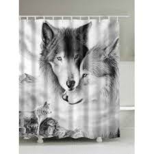 3d Wolf Digital Print Shower Curtain Wolf Shower Curtain Shower Curtain