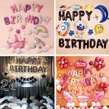 Several other birthday party decoration items available in the market such as confetti, ribbons, laces, danglers and birthday poppers can be used in addition to balloon decorations to make it a fun party. Baby Birthday Decoration Balloon Children S Party Supplies Background Wall Decoration Balloons Buy At A Low Prices On Joom E Commerce Platform