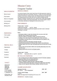 Computer Teacher Resume Example Sample It Teaching Skills Classroom Job School Work