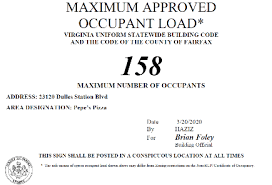 Fairfax county, va demographic information. Posting Of Maximum Occupant Load Land Development Services