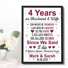 All anniversaries are important milestones, but nothing is more confusing than a month anniversary in a relationship. 4th Anniversary Gift Personalised 4th Wedding Anniversary Gifts